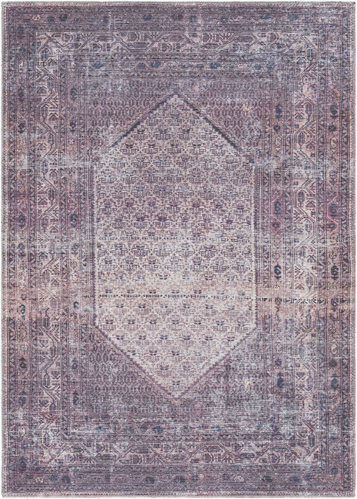 Dusty Pink Bagacay Distressed Washable Area Rug - Clearance