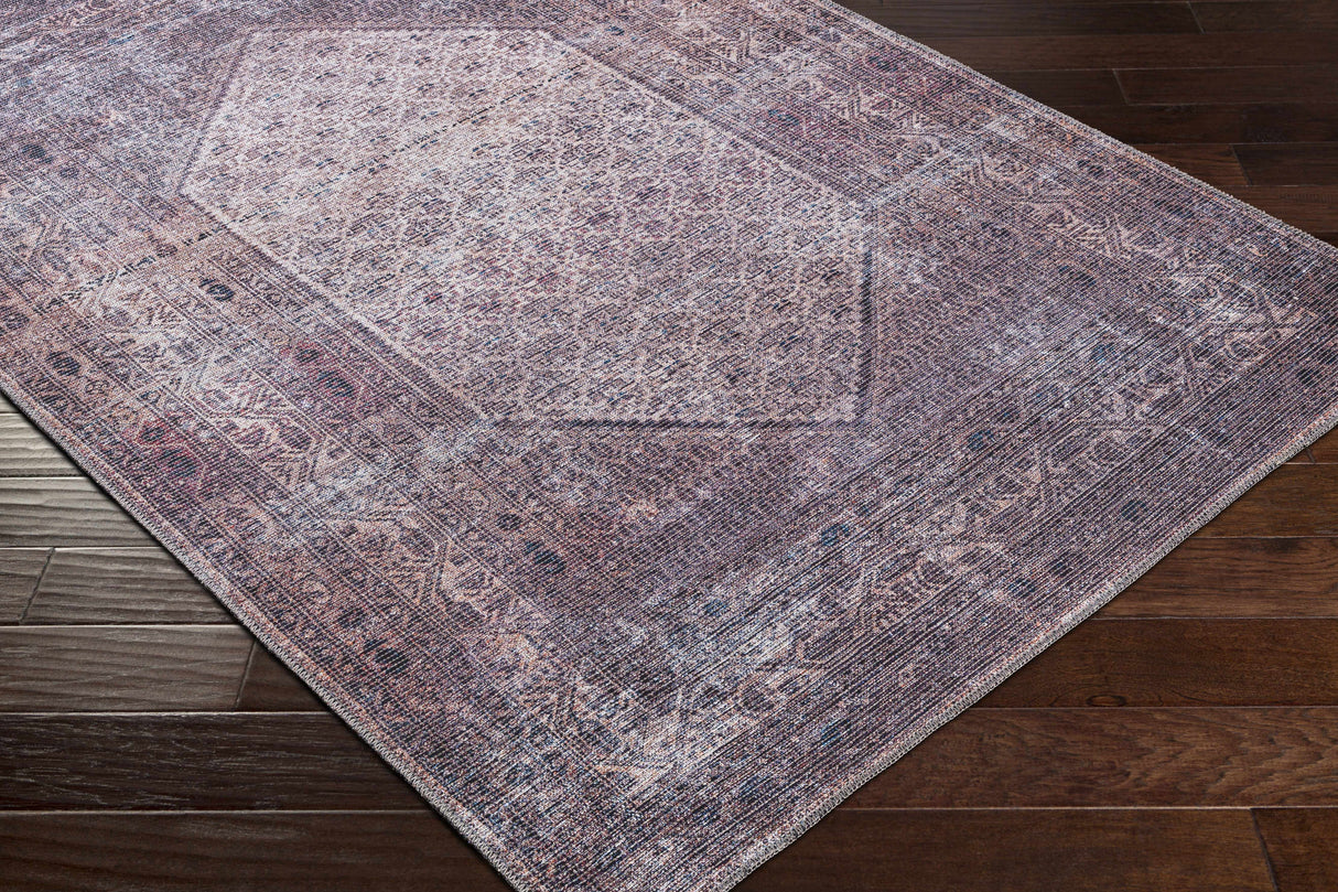 Dusty Pink Bagacay Distressed Washable Area Rug - Clearance