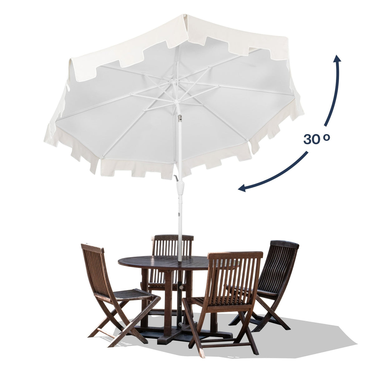 Baiona classic midcentury market patio umbrella with uv protection - Tuesday Morning - Umbrellas & Sunshades