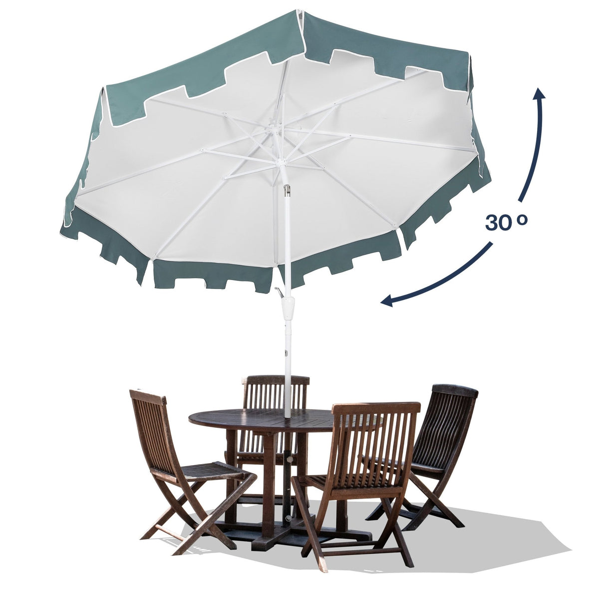 Baiona classic midcentury market patio umbrella with uv protection - Tuesday Morning - Umbrellas & Sunshades