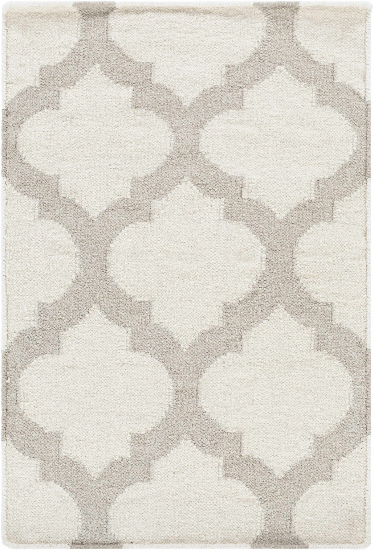 Banks Ivory/Gray Trellis Wool Rug - Clearance