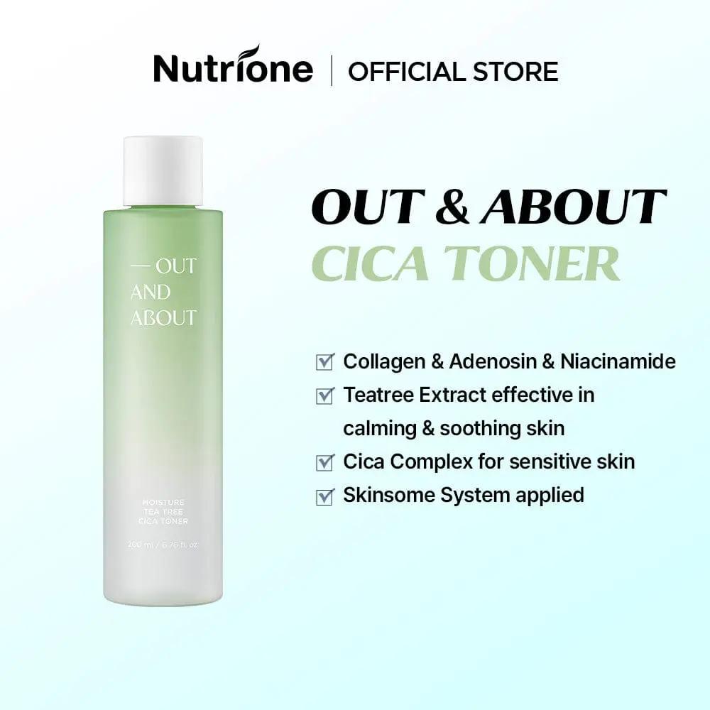 Out And About Moisture Tea Tree Cica Toner & Brightening Collagen Serum Set