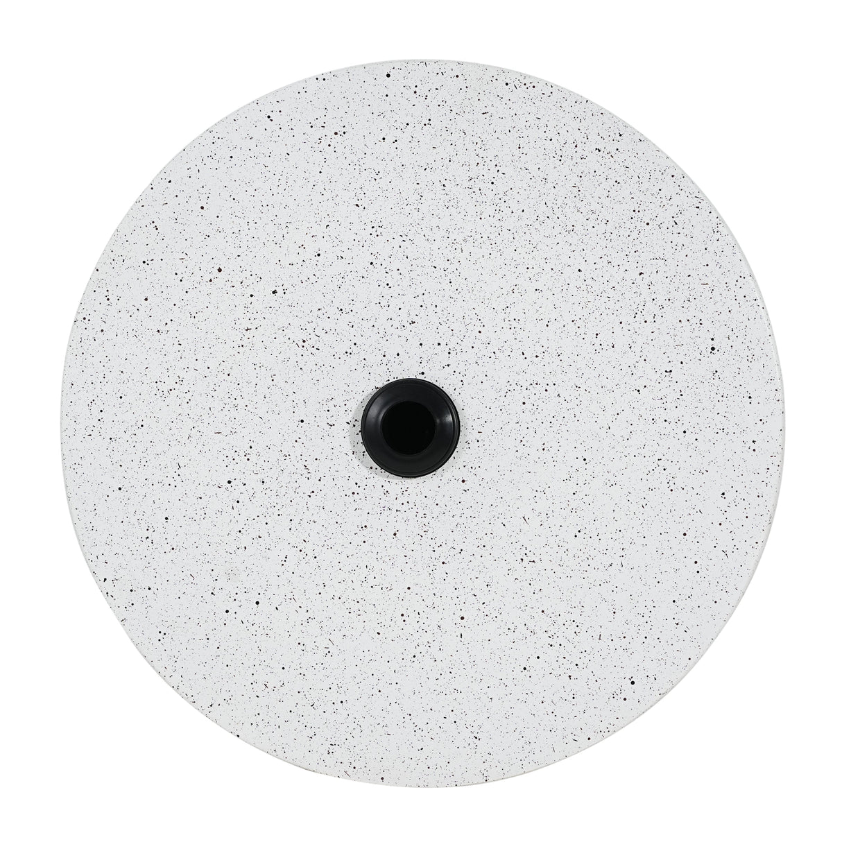 Tess MGO Outdoor Patio Side Table Umbrella Base in White Marble