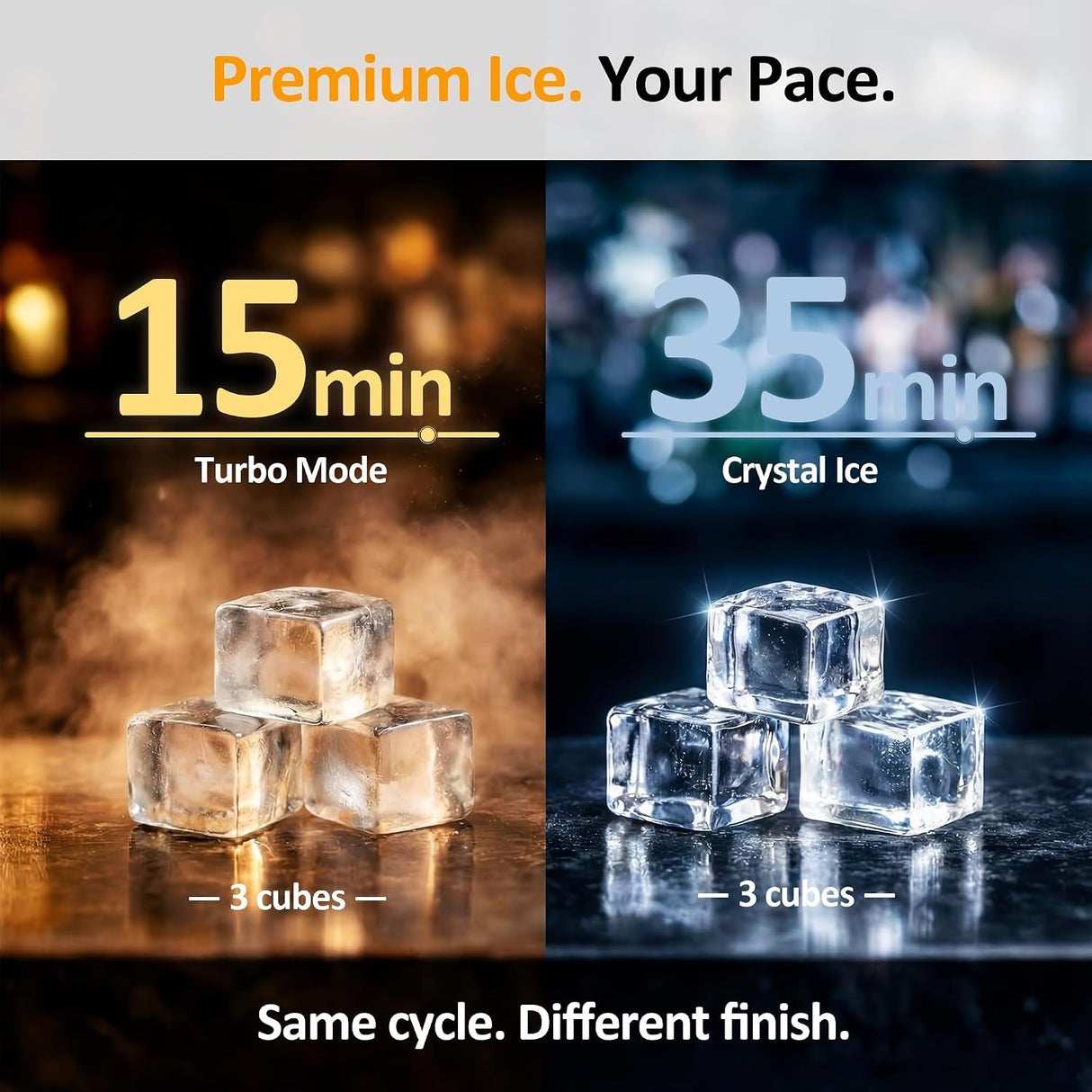 Clear Ice Maker, Compact Countertop Ice Machine