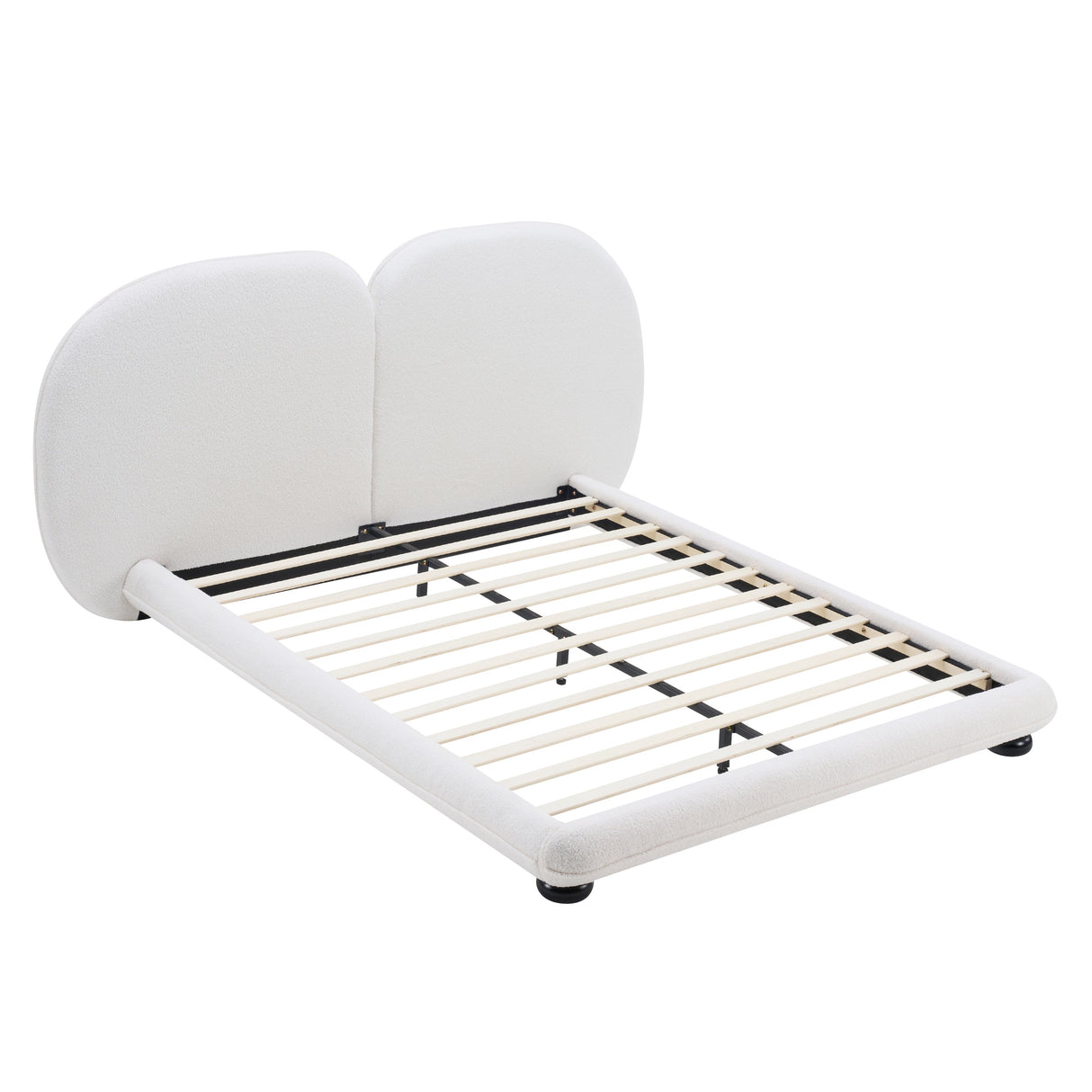 Extra Thick Upholstered Platform Bed Frame with Luxury Split Headboard