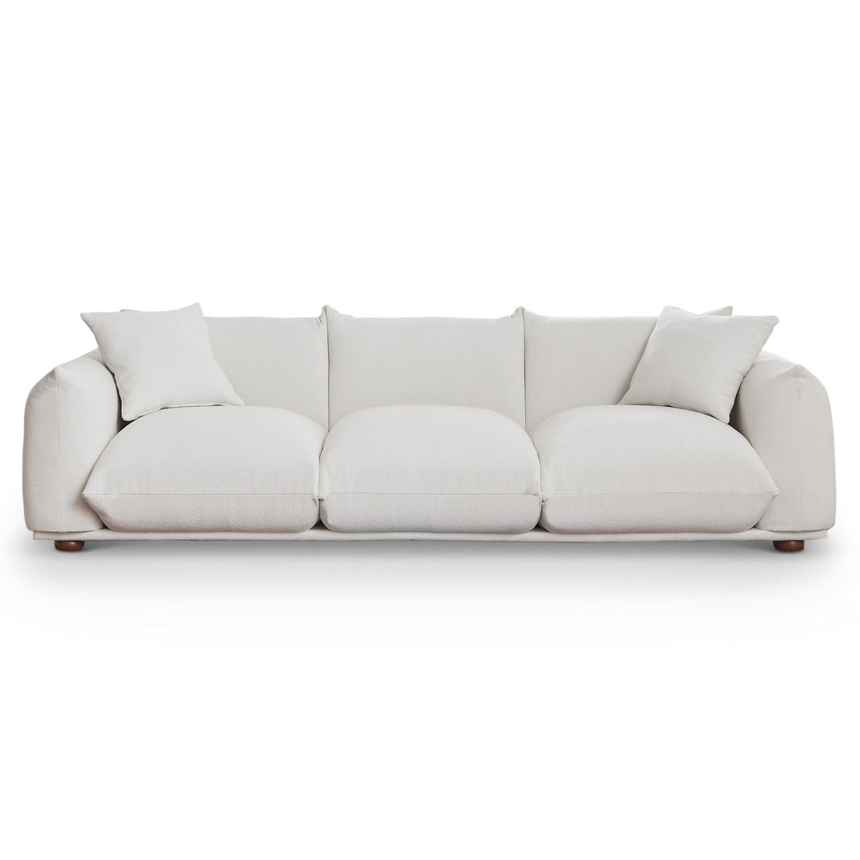 Kely Modern 100'' Cream Boucle Upholstered Sofa