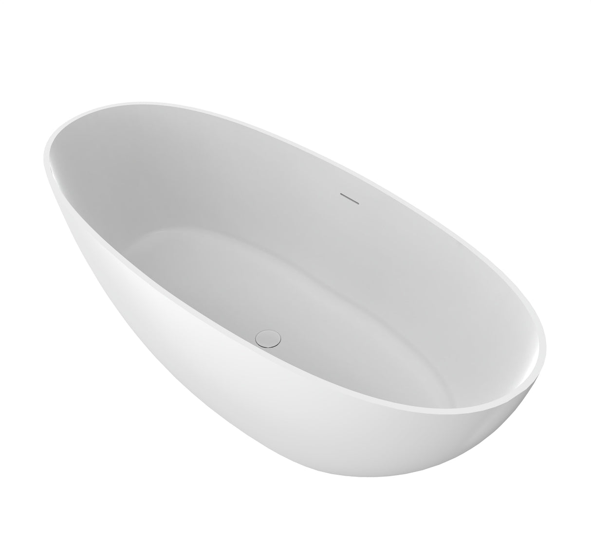 70.87 Inch Freestanding Solid Surface Soaking Bathtub