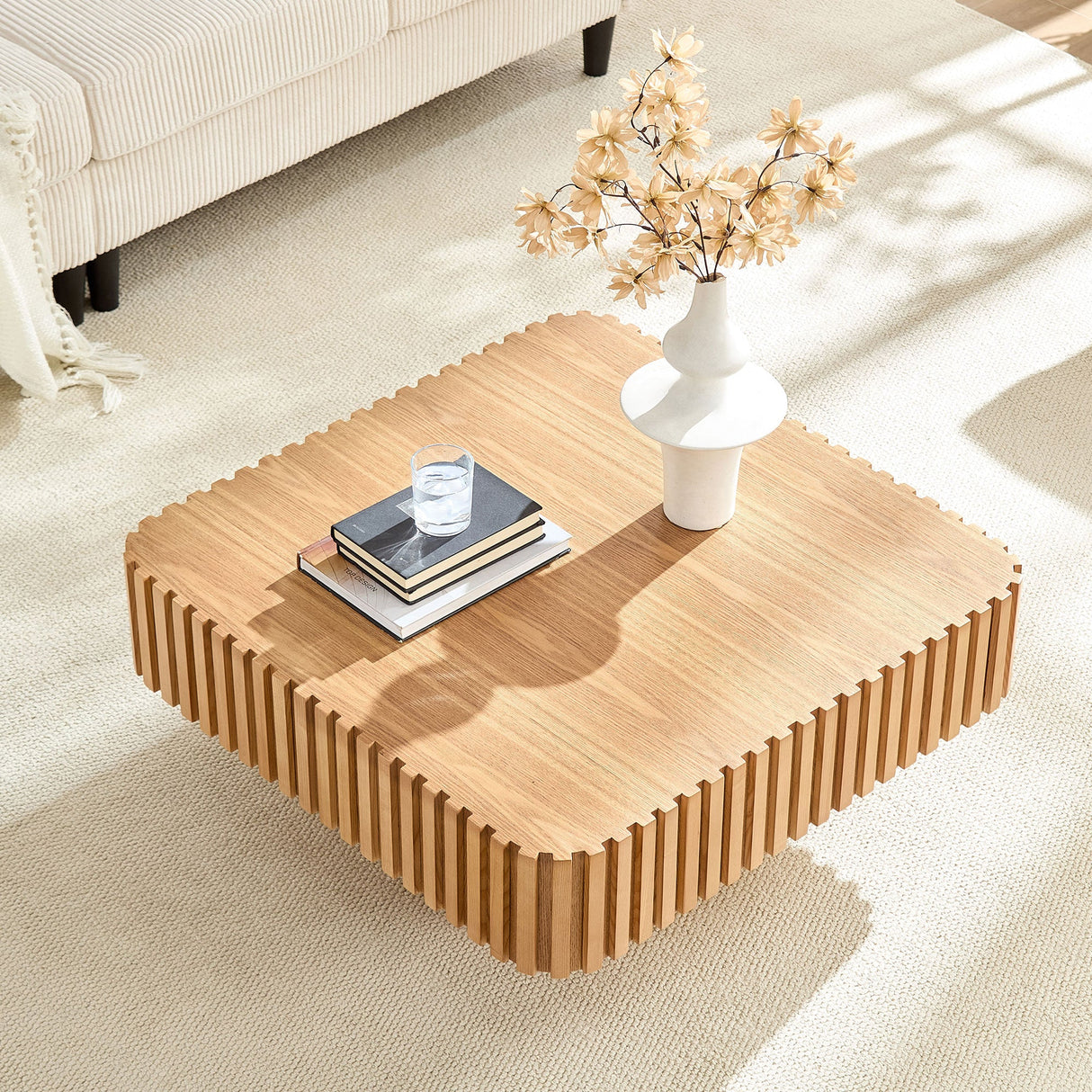 Modern Handcraft Drum Coffee Table