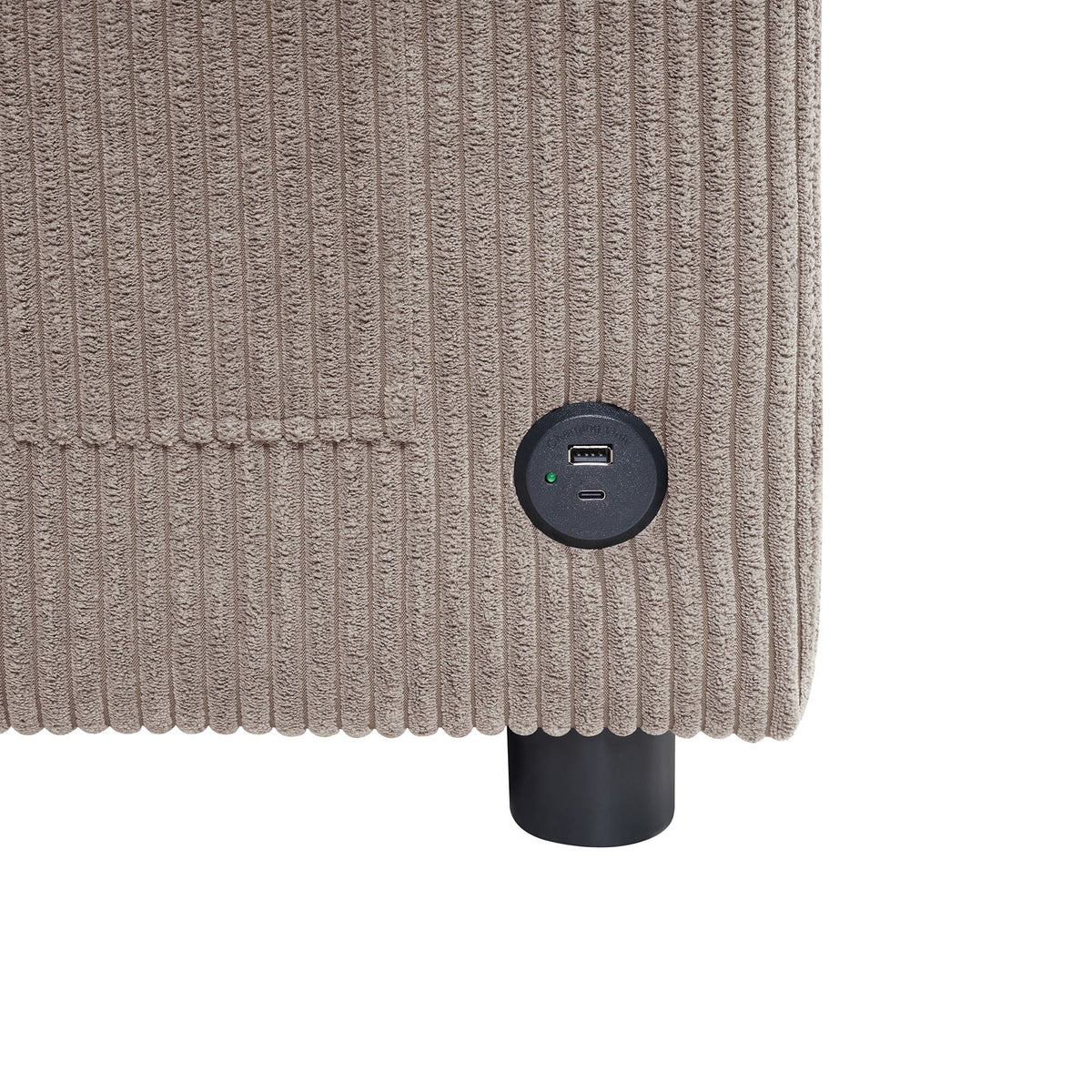 Sleeper Sofa With Foldable Mattress, USB Ports, Side Table & Storage Pocket