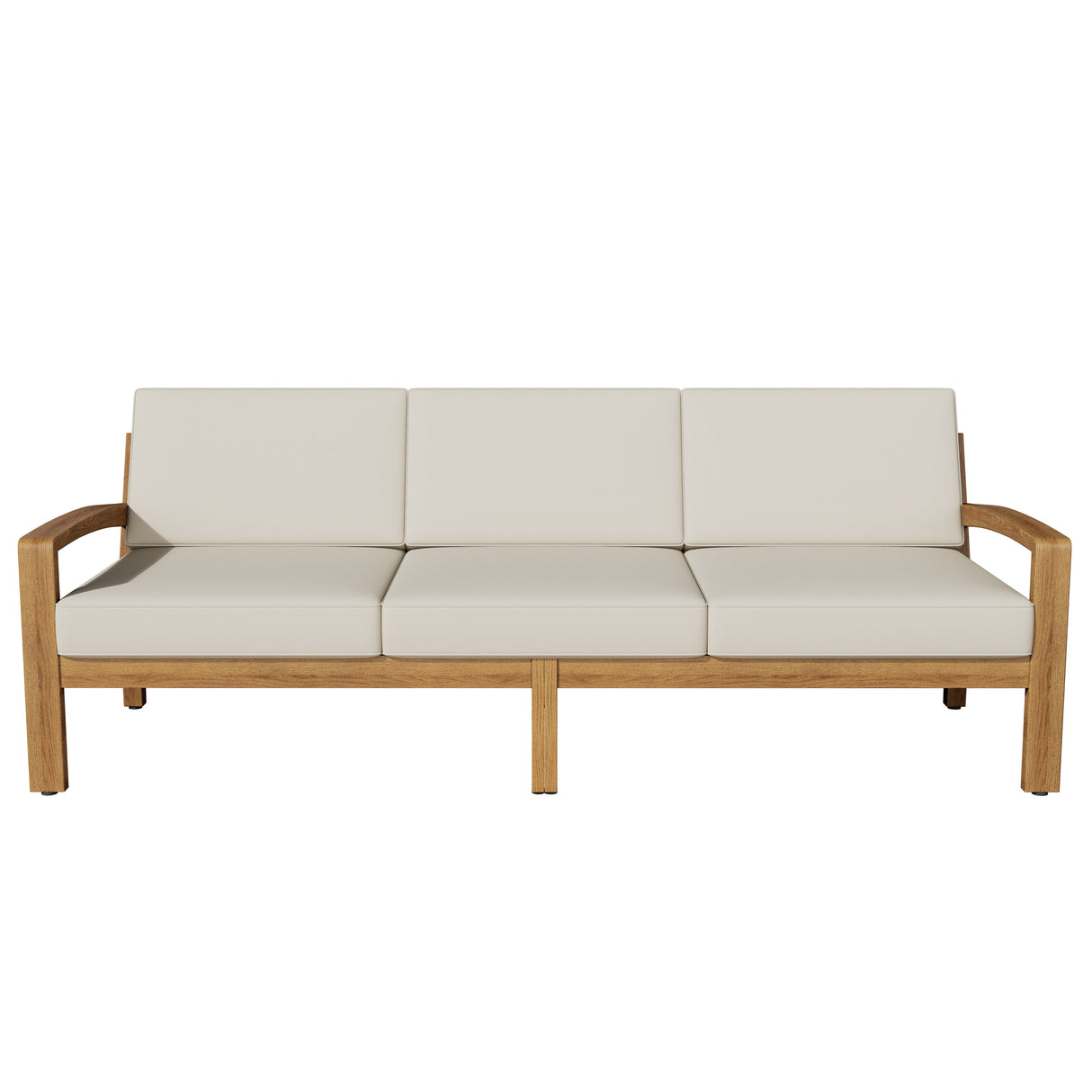 Outdoor L Shape 3pcs Acacia Wood Patio Sofa Set