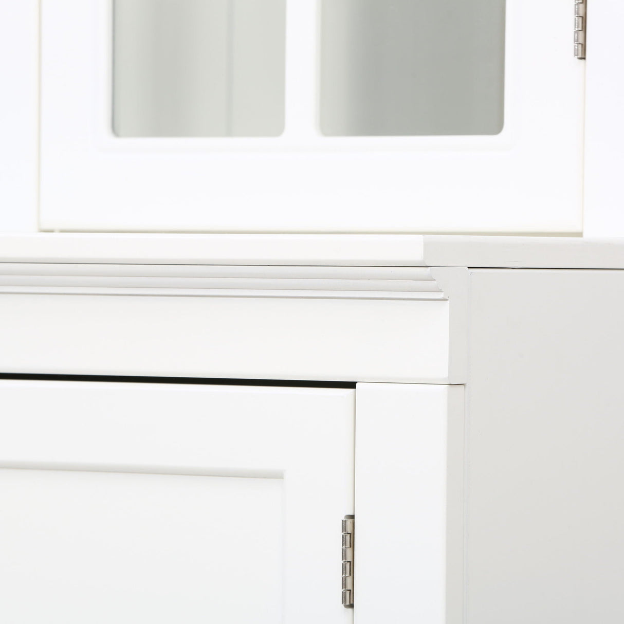 Retro Style Hutch Cabinet With Glass Door, China Cabinet For Home