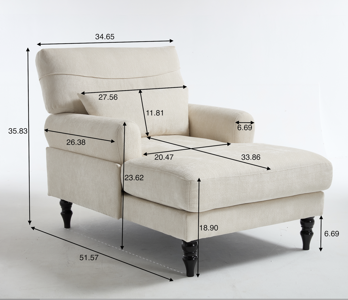 Modern Chaise Lounge Upholstered Indoor Recliner