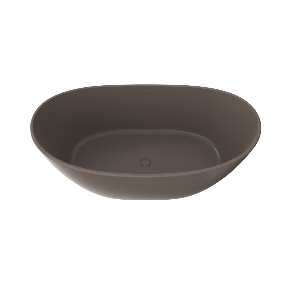61 Inch Freestanding Solid Surface Soaking Bathtub