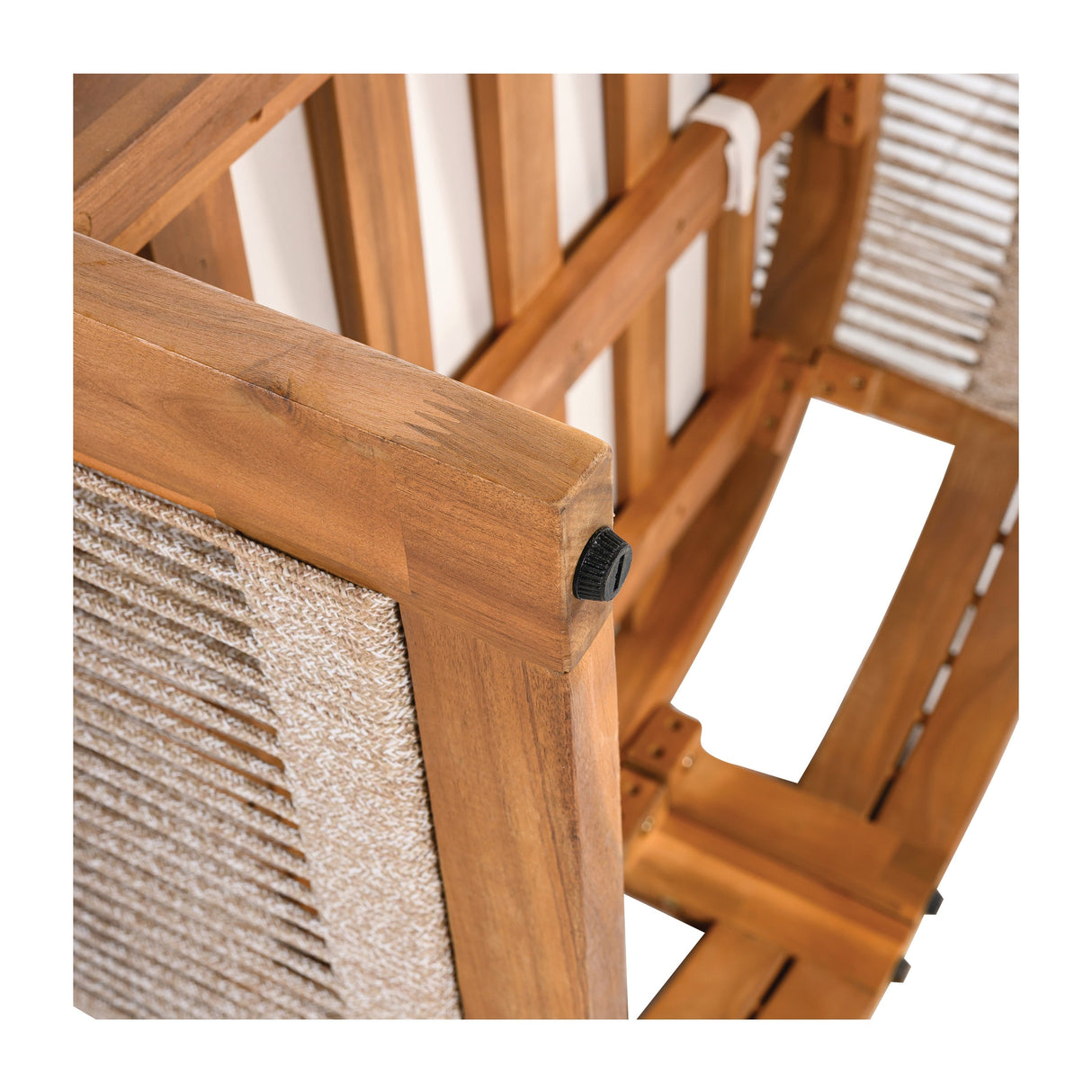 Premium Acacia Wood Outdoor Club Chair with Curved Tub Design