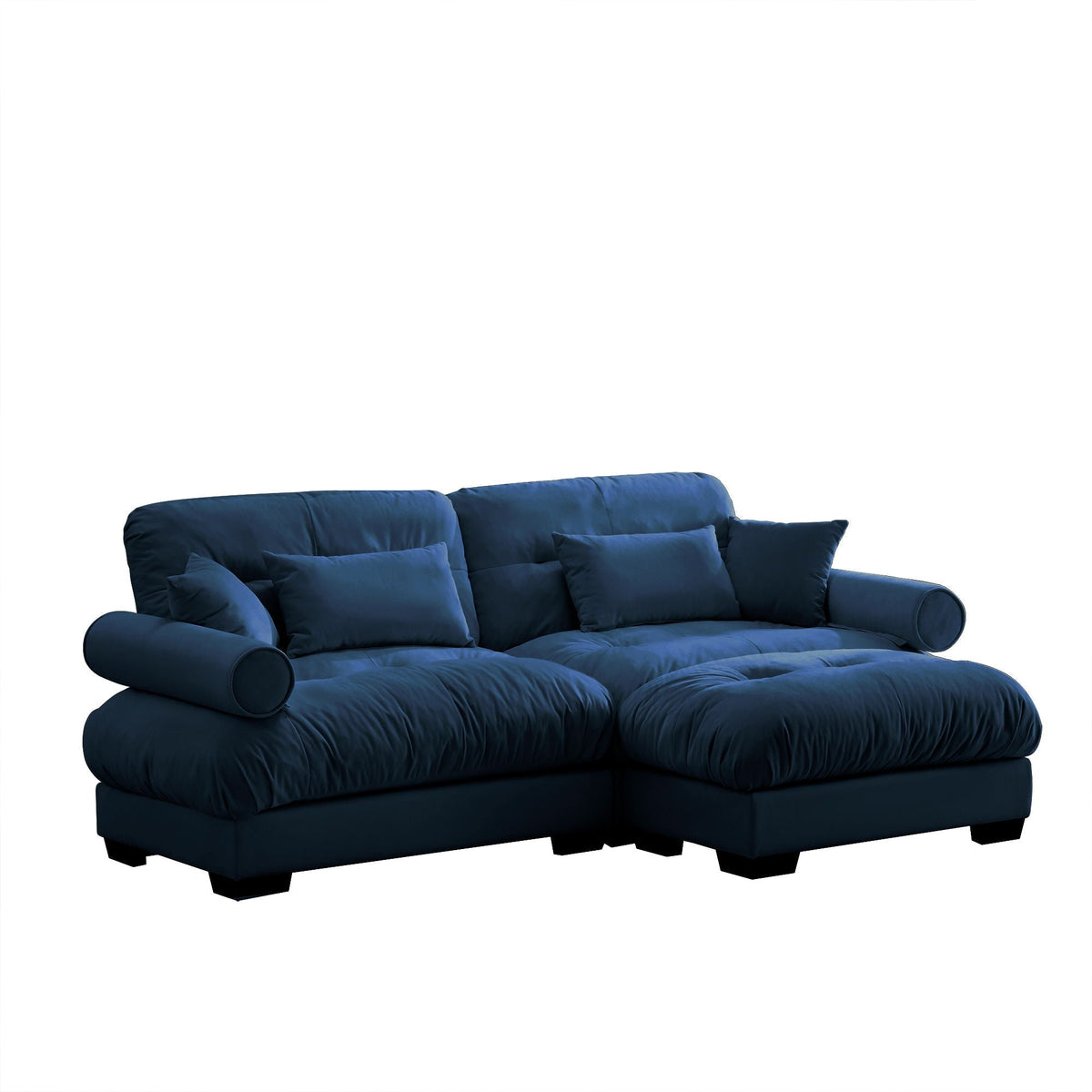 Oversized Modular Sectional Sofa with Movable Ottoman - Fabric, Multiple Colors