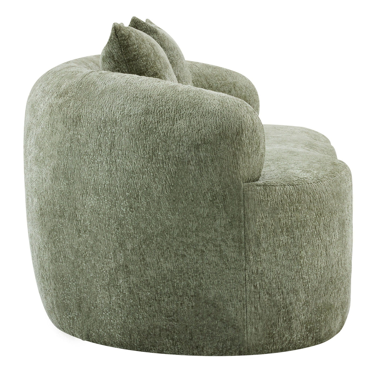 Curved Loveseat Sofa With Round Armrest