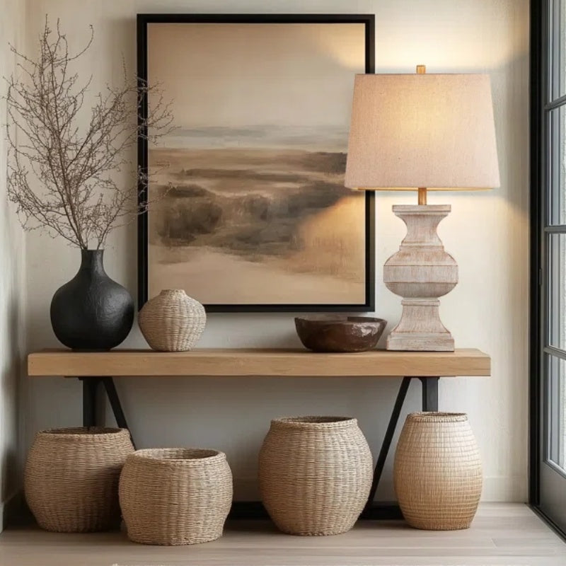 33-inch Large Retro Resin Table Lamp