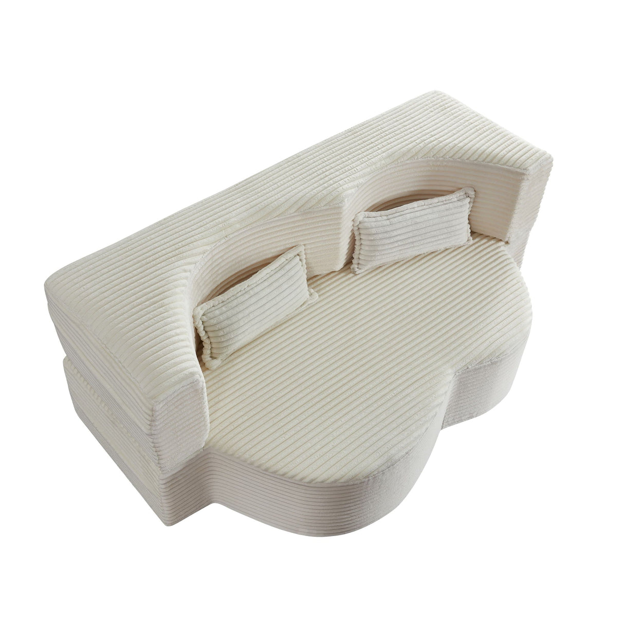 Floor Convertible Sleeper Sofa Bed With 2 Pillows