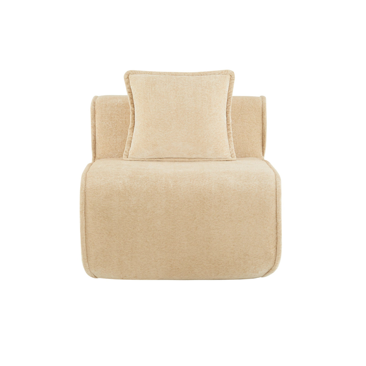 Armless Sofa Velvet-Light Camel