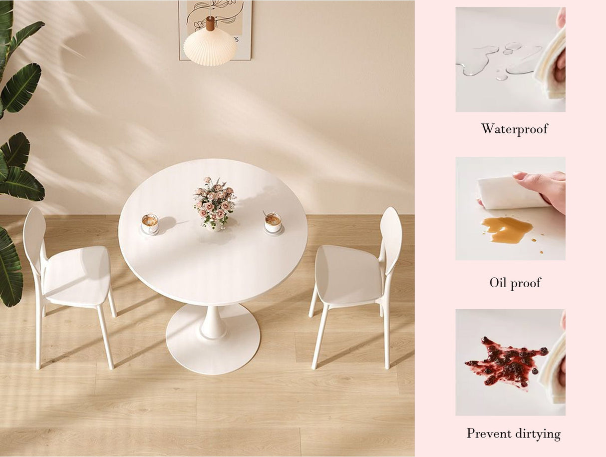 White Round Modern Dining Table