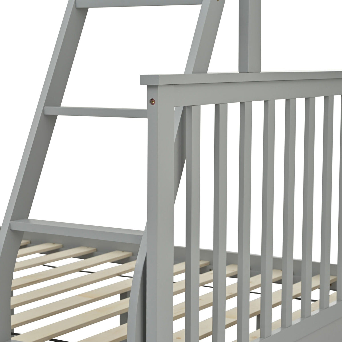 Bunk Bed With Ladder, And Safety Guard Rails