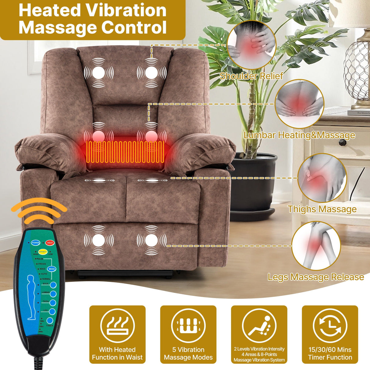 Power Lift Recliner Chair Sofa With Massage