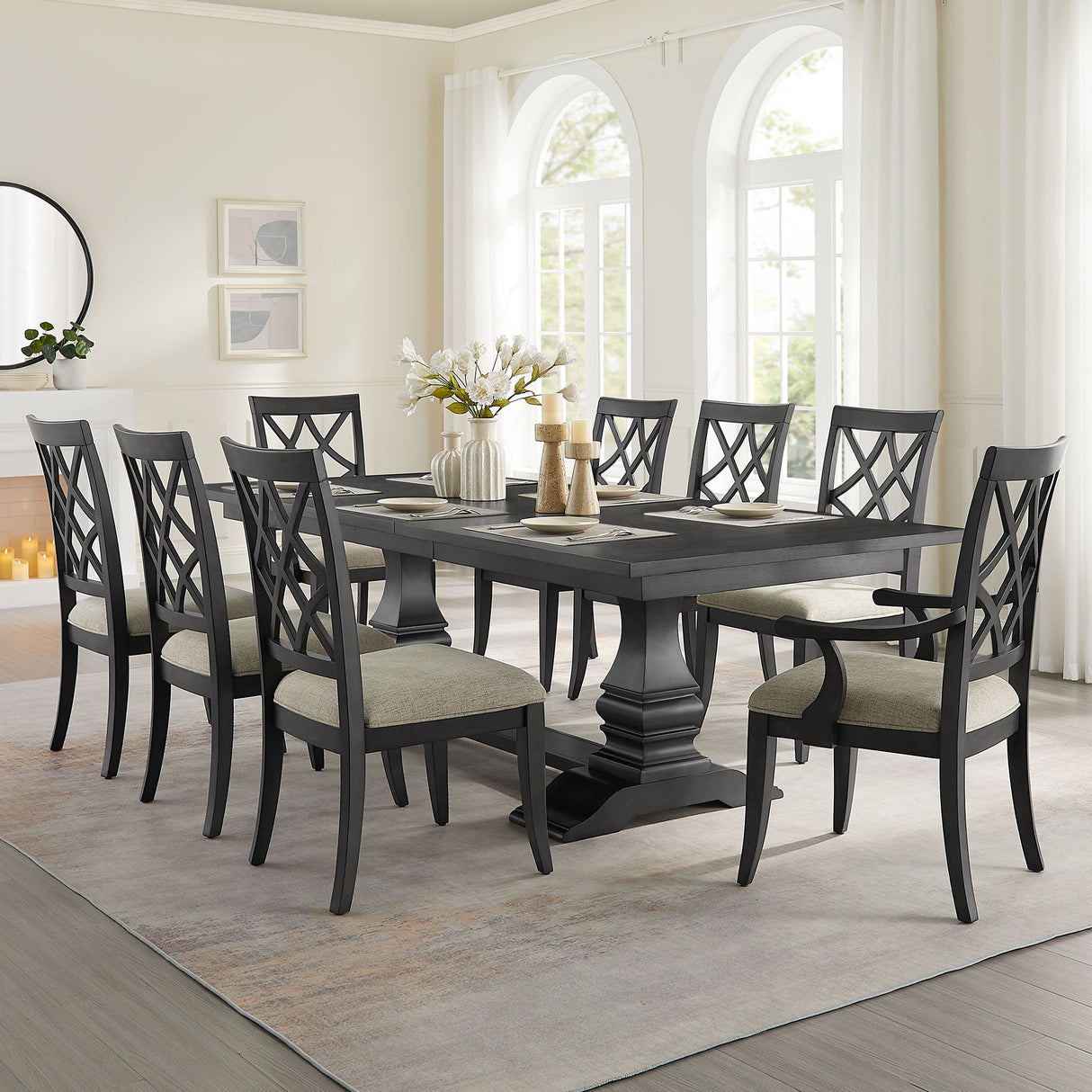 Daniella 7-Piece Modern Extendable Solid Wood Dining Set