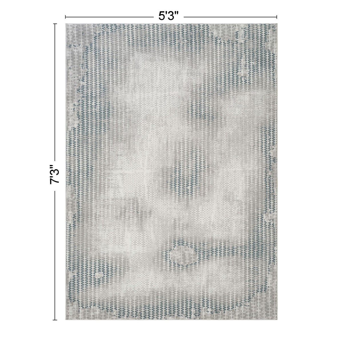 Geometric 3D Effect Area Rug with Ultra-Soft Pile – Ivory / Gray