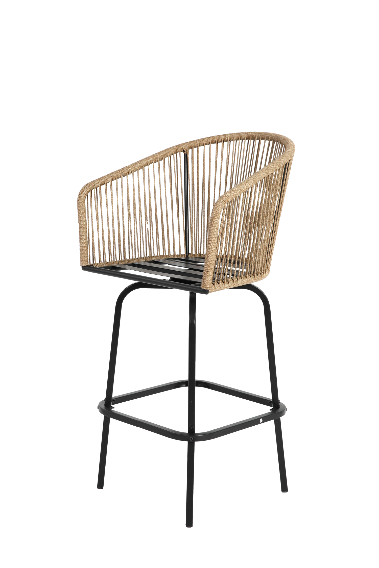 All-Weather Bar Stools with Elegant Woven Detailing – Set of Four