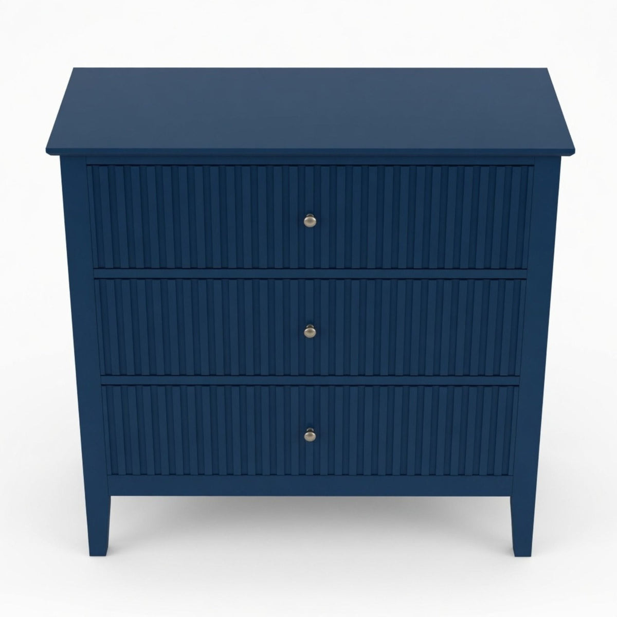 Fluted 3 Drawer Nightstand With Soft Close Slides