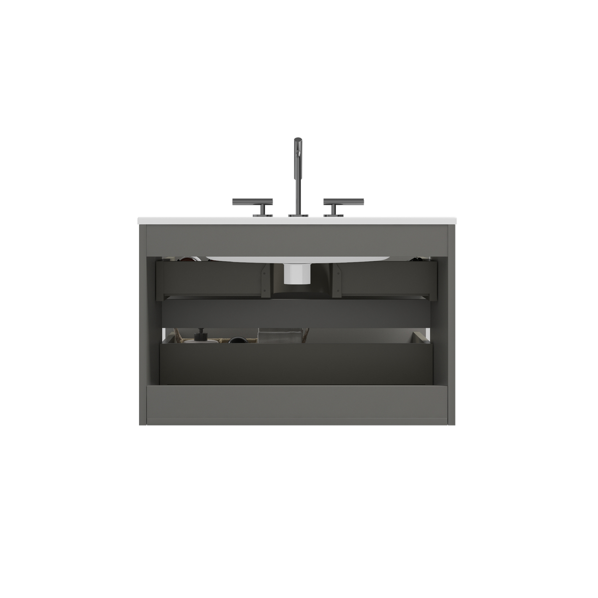 TIA 30" Wall Mount Space Grey Bathroom Vanity
