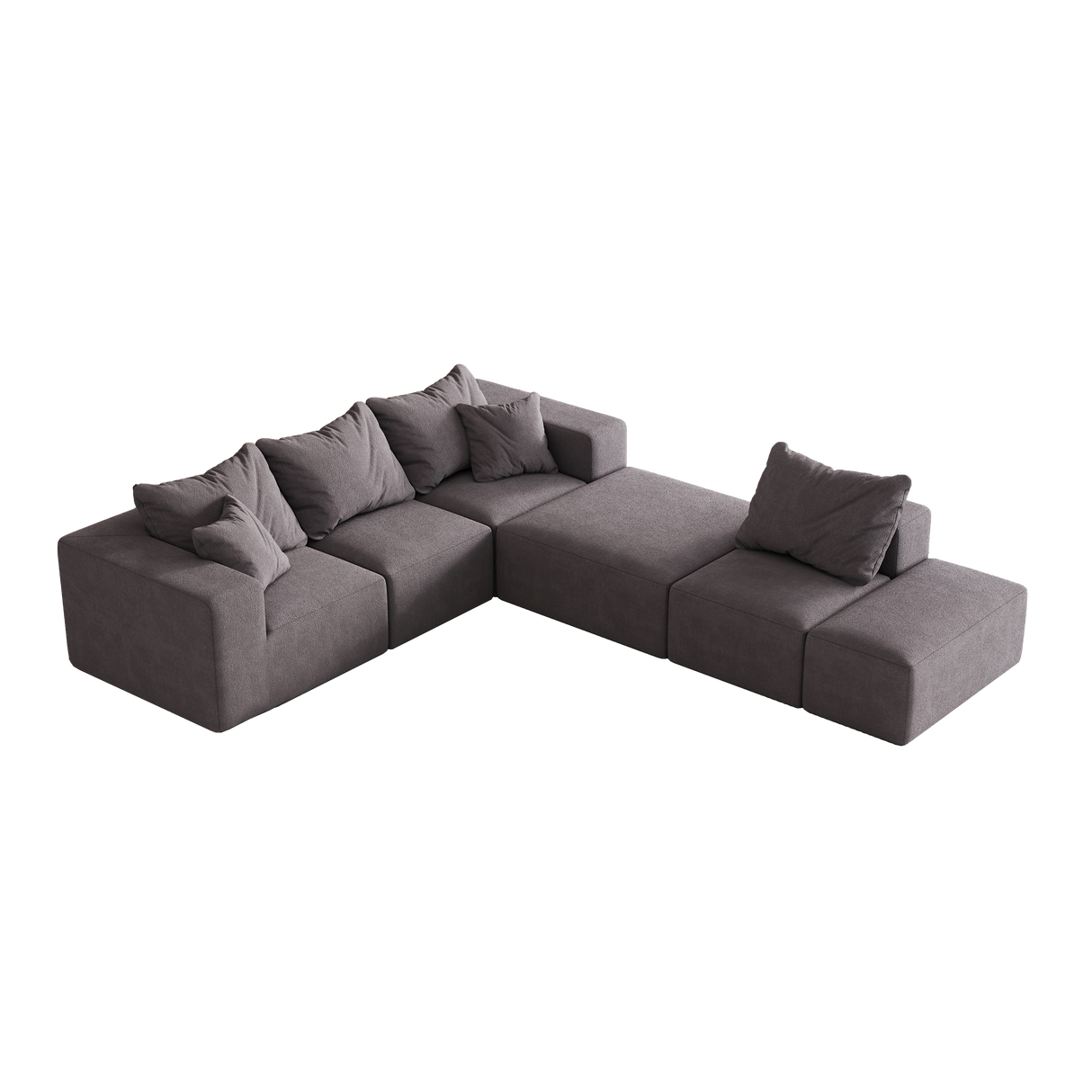 Modern Upholstered Sectional Boneless Couch Set