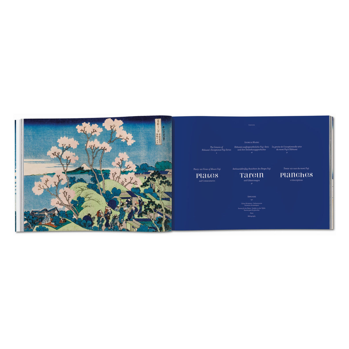 Hokusai. Thirty-six Views of Mount Fuji (German, French, English)