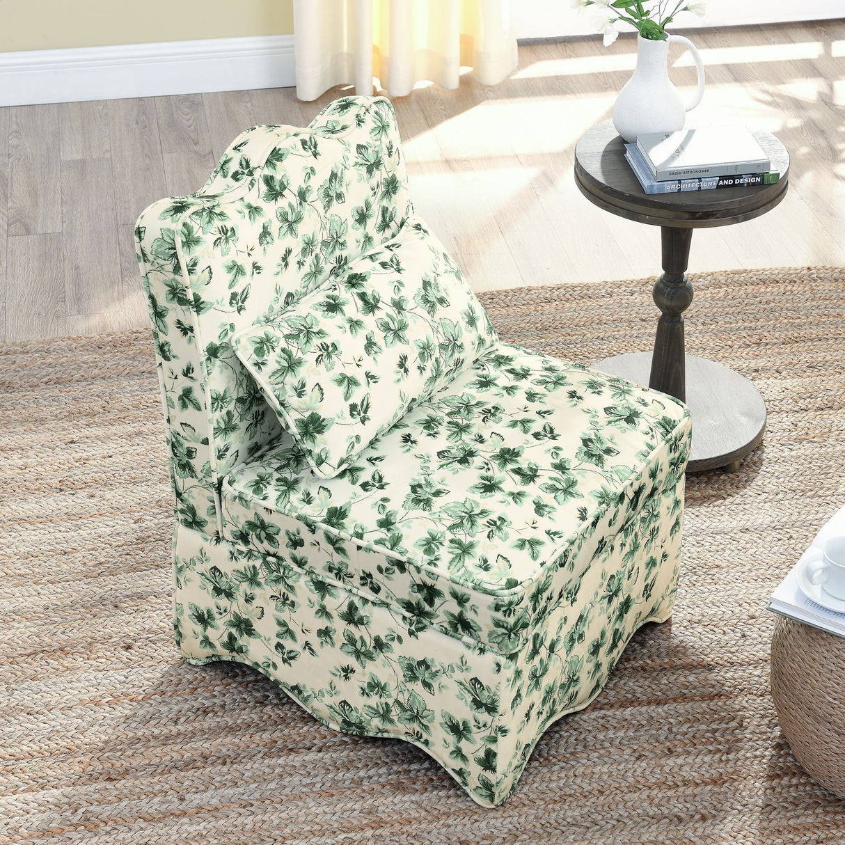 Stylish Flannel Dining Chair with Soft Cushion and Backrest