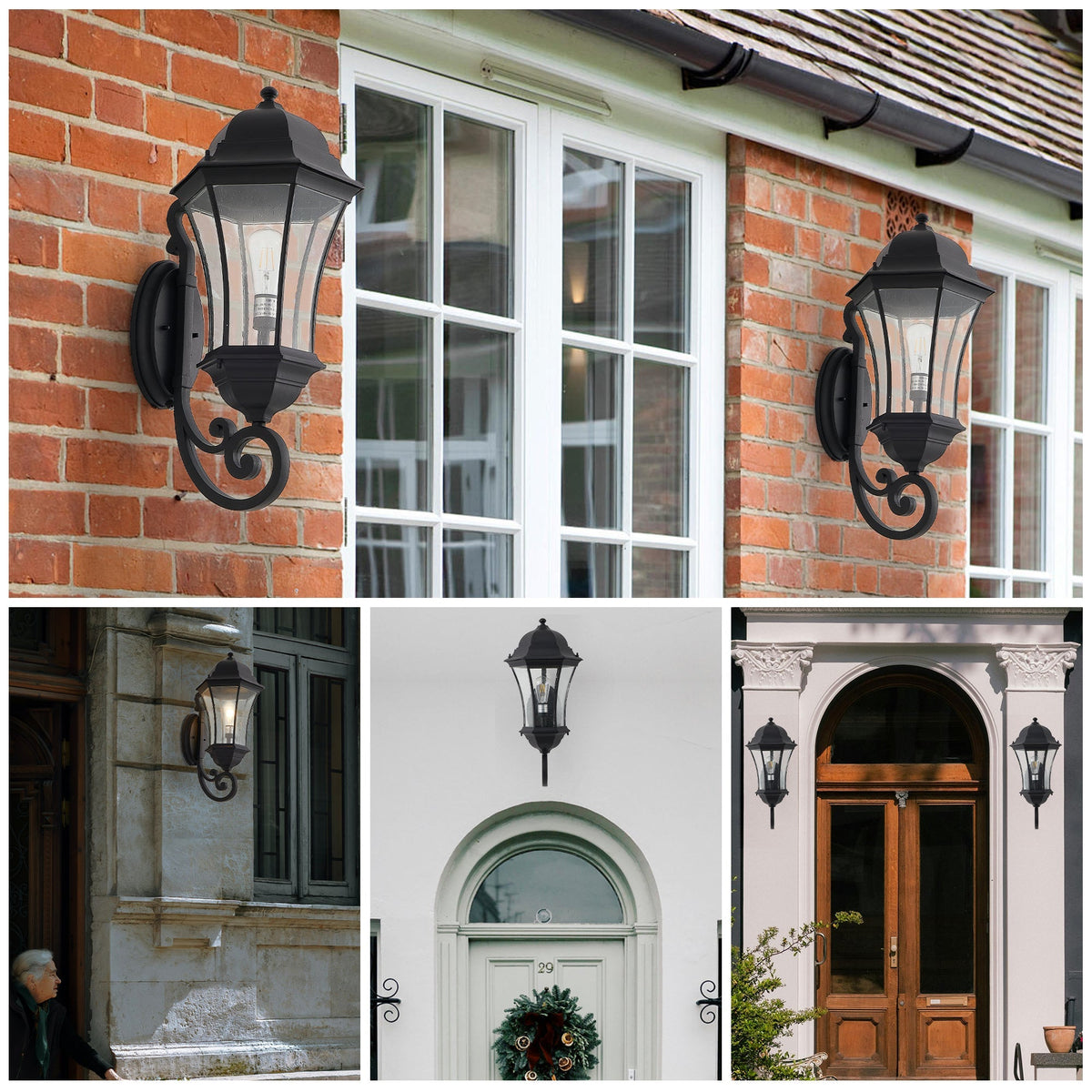 27" Outdoor Wall Lantern with Dusk to Dawn Sensor