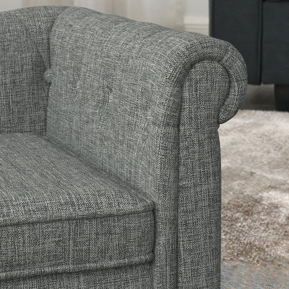 Modern Linen Fabric Light Grey Elevated Pet Bed for Small and Medium Dogs