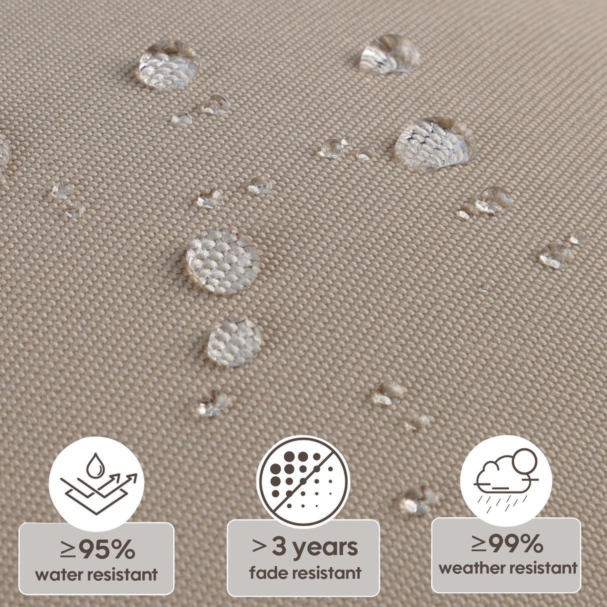 2-Piece High Back Patio Chair Cushion Set - Beige