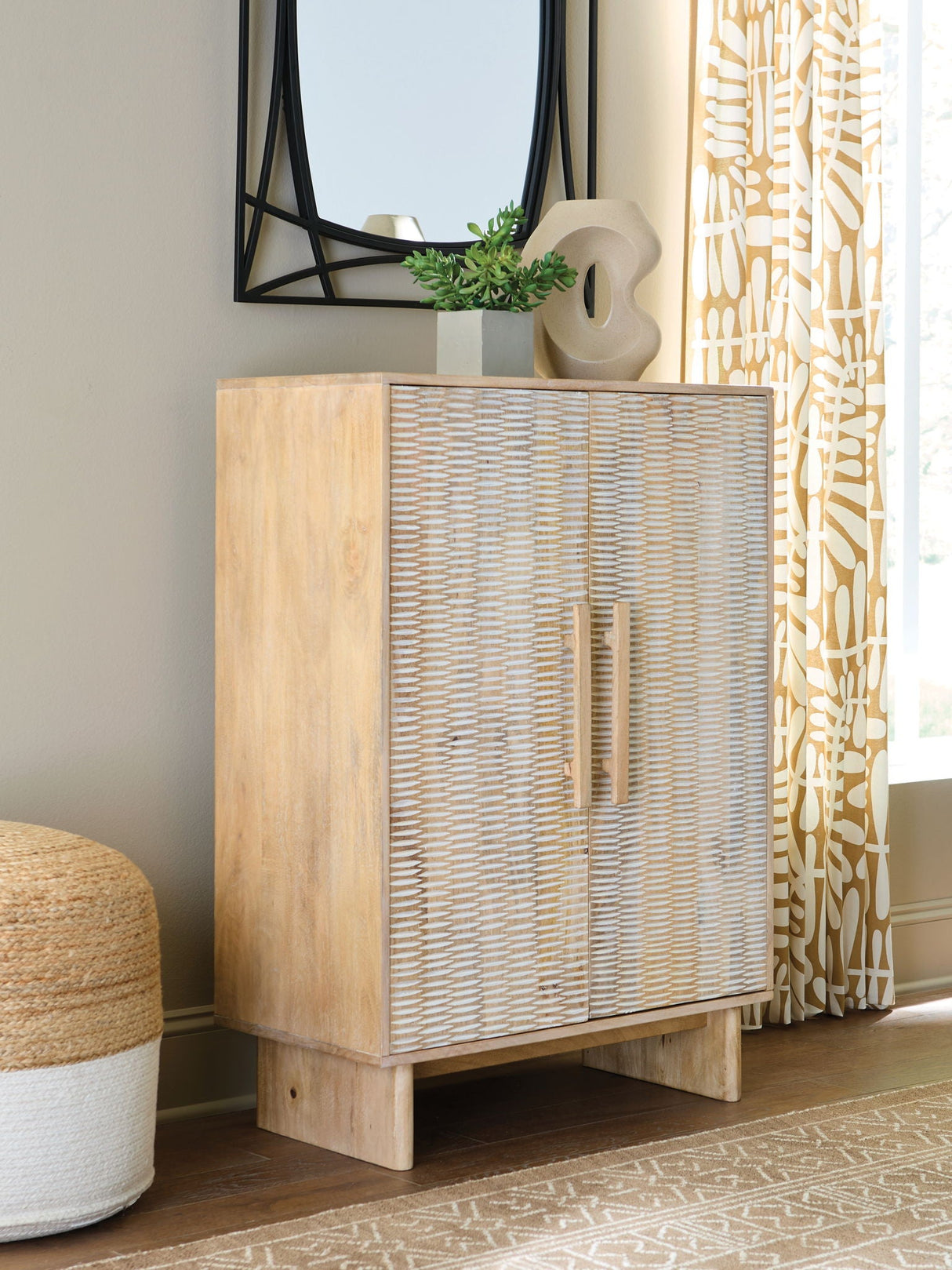 Dallinbury - Accent Cabinet - Natural / White Wash