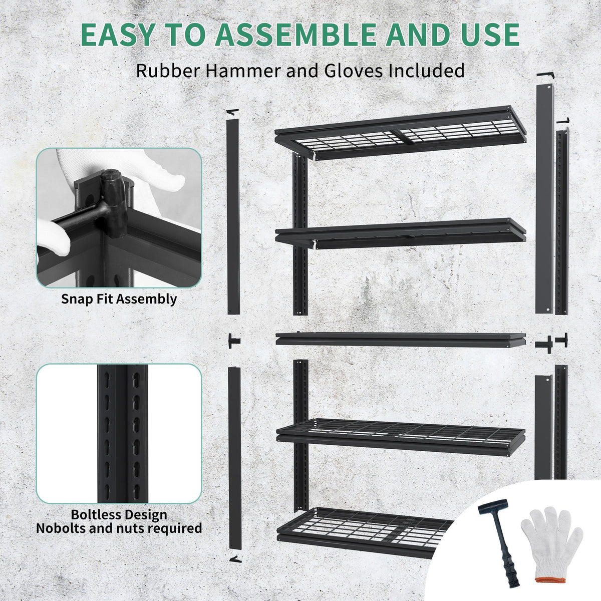 Heavy Duty 5 Tier Adjustable Metal Mesh Storage Rack With 2000 Lbs Capacity - Brushed Nickel
