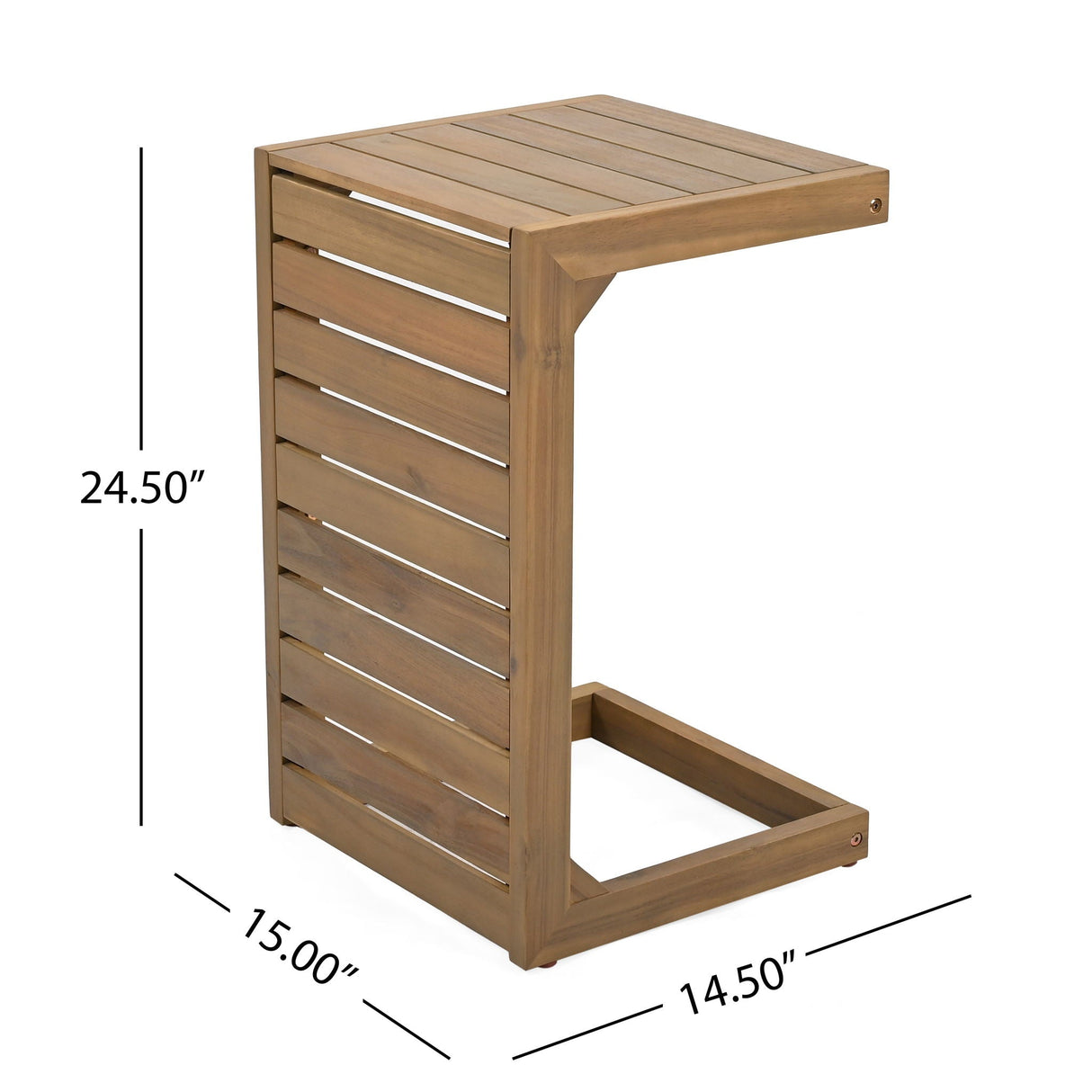 Aluminum Outdoor C-Shaped Side Table for Patio