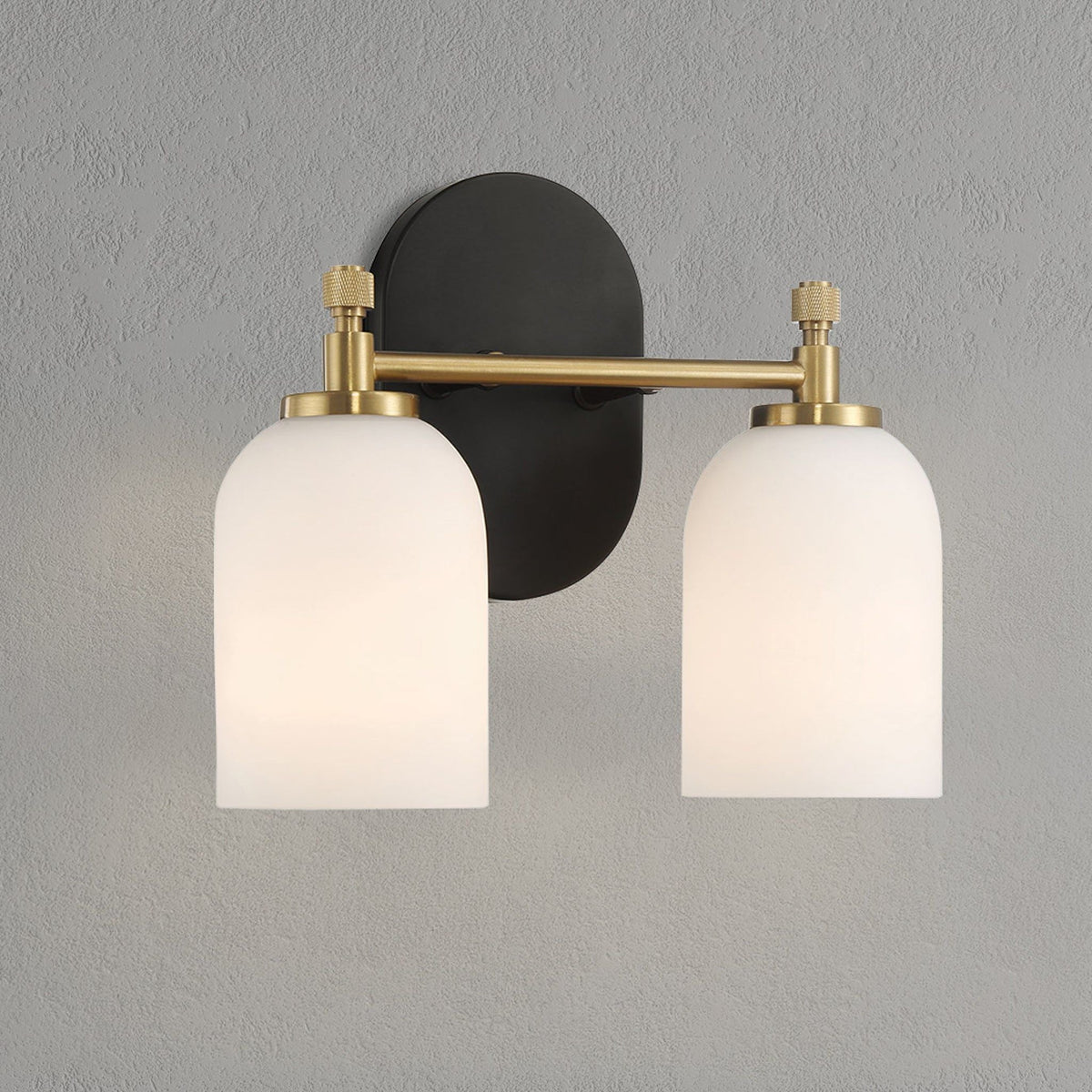 Meadows - 3 Lights Vanity Brush Bathroom Wall Light For Bathroom Over Mirror - Black / Gold / White