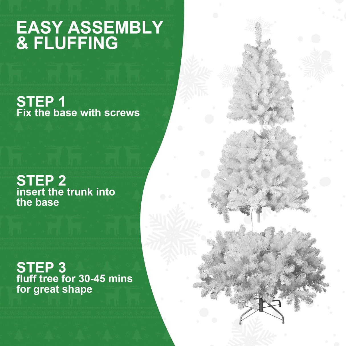 7ft White Christmas Tree with Memory Wire and 1064 Tips