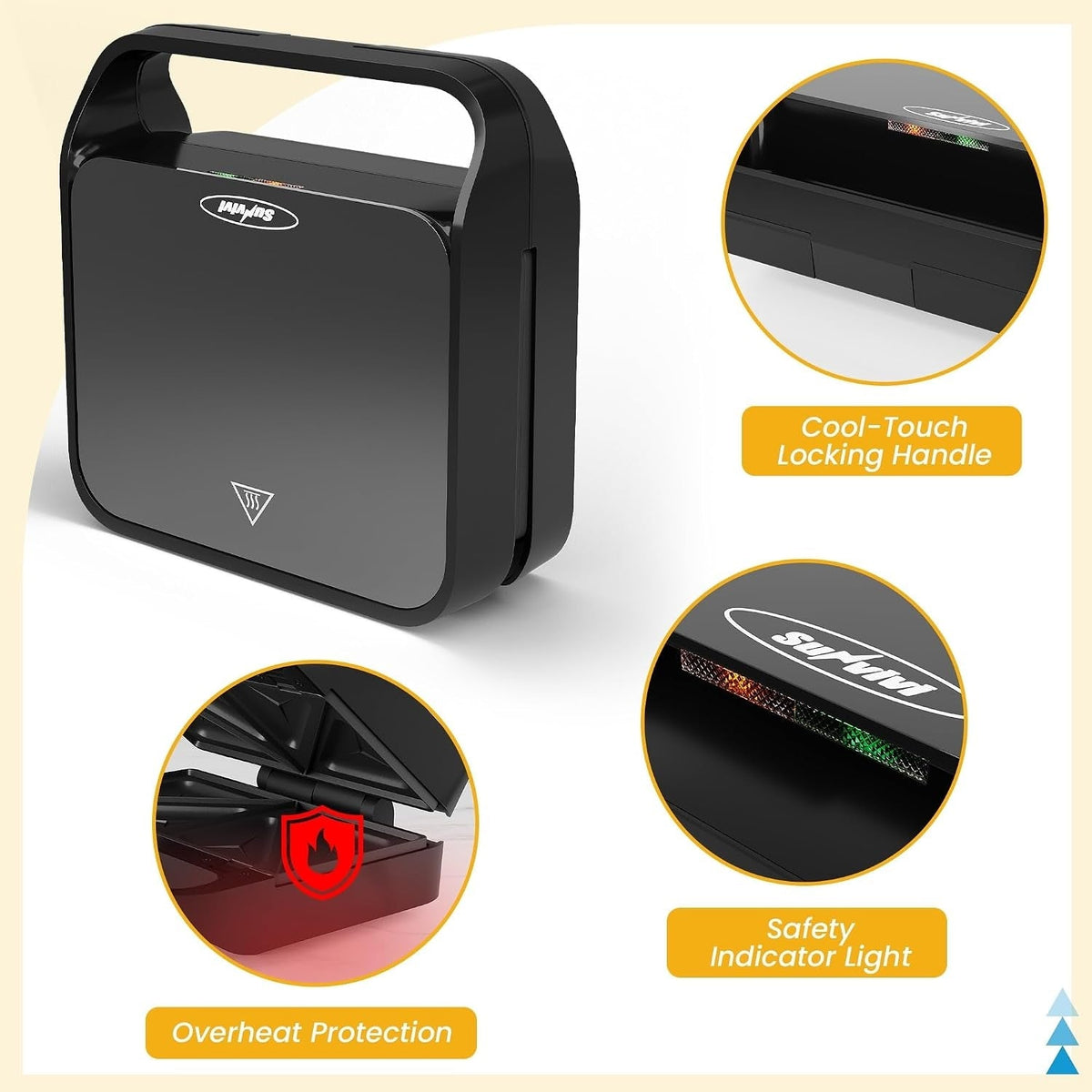 3-in-1 Electric Sandwich Maker & Waffle Grill