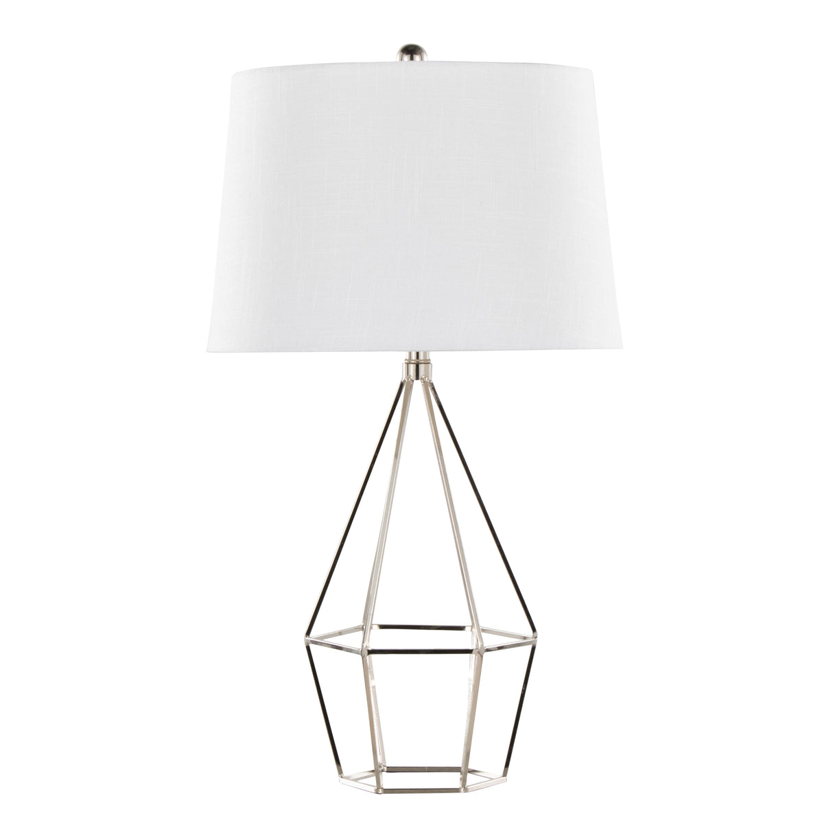 Diana 29" Contemporary Metal Table Lamp Set in Polished Nickel