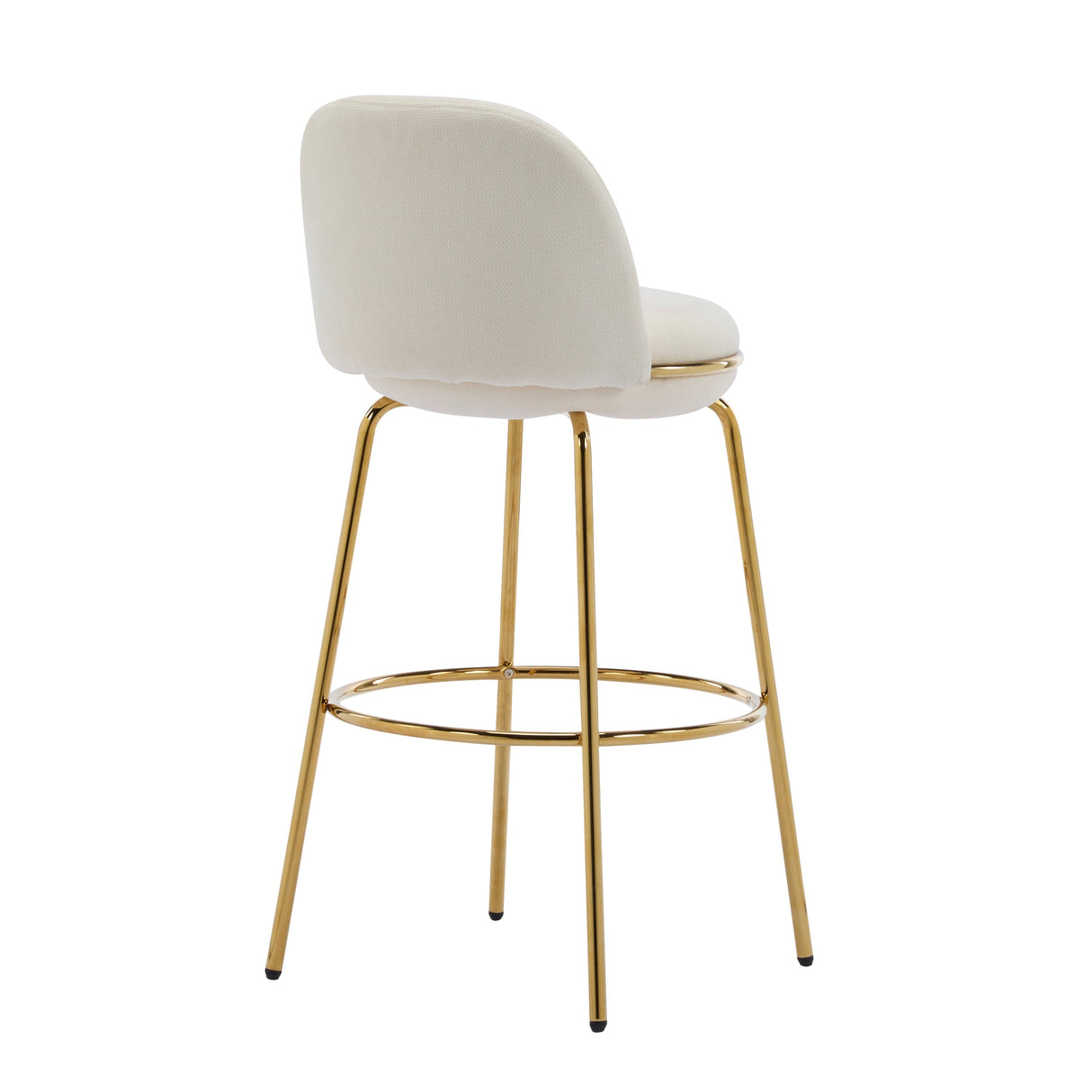 Rio Claro Indoor Metal Upholstered Barstool with Gold Finished Frame and Beige UpholsterySet of 2