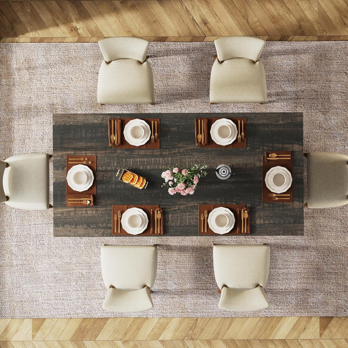 Dining Table For 4 - 6 People, Kitchen Table With Thick Top