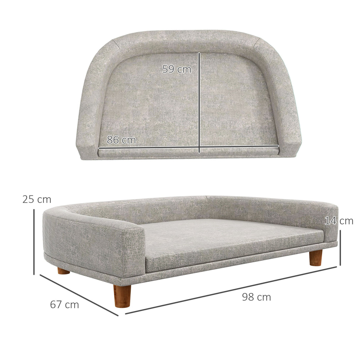 PawHut Dog Sofa Couch Pet Bed with Comfortable Luxury Cushion