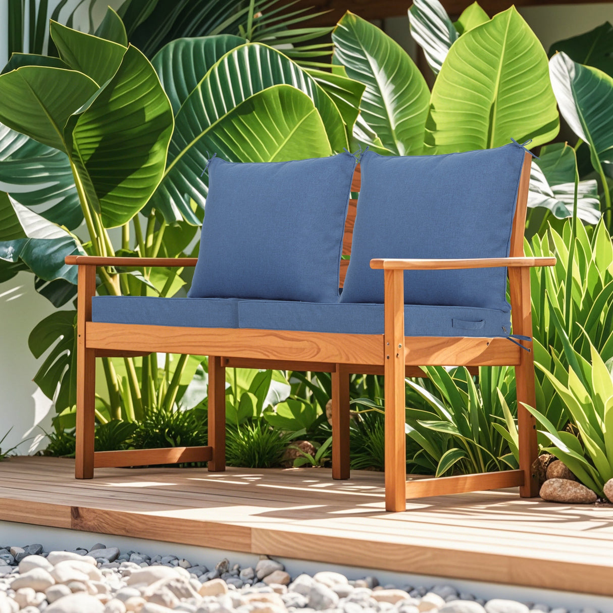 Outdoor Deep Seat Cushion Set - Navy Blue, 24x24 Inch