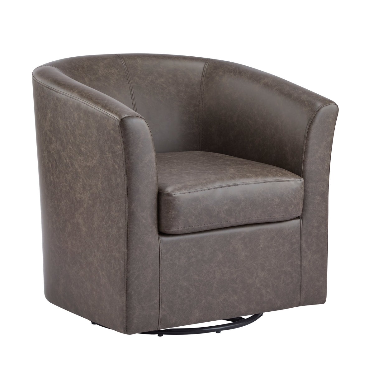 Wilmore Faux Leather Swivel Barrel Chair
