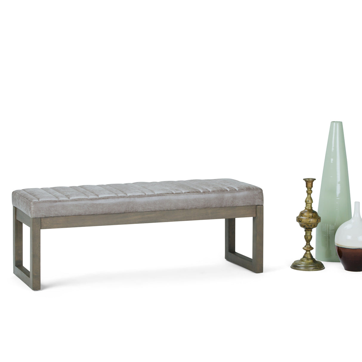 Casey Ottoman Bench - Distressed Grey Taupe